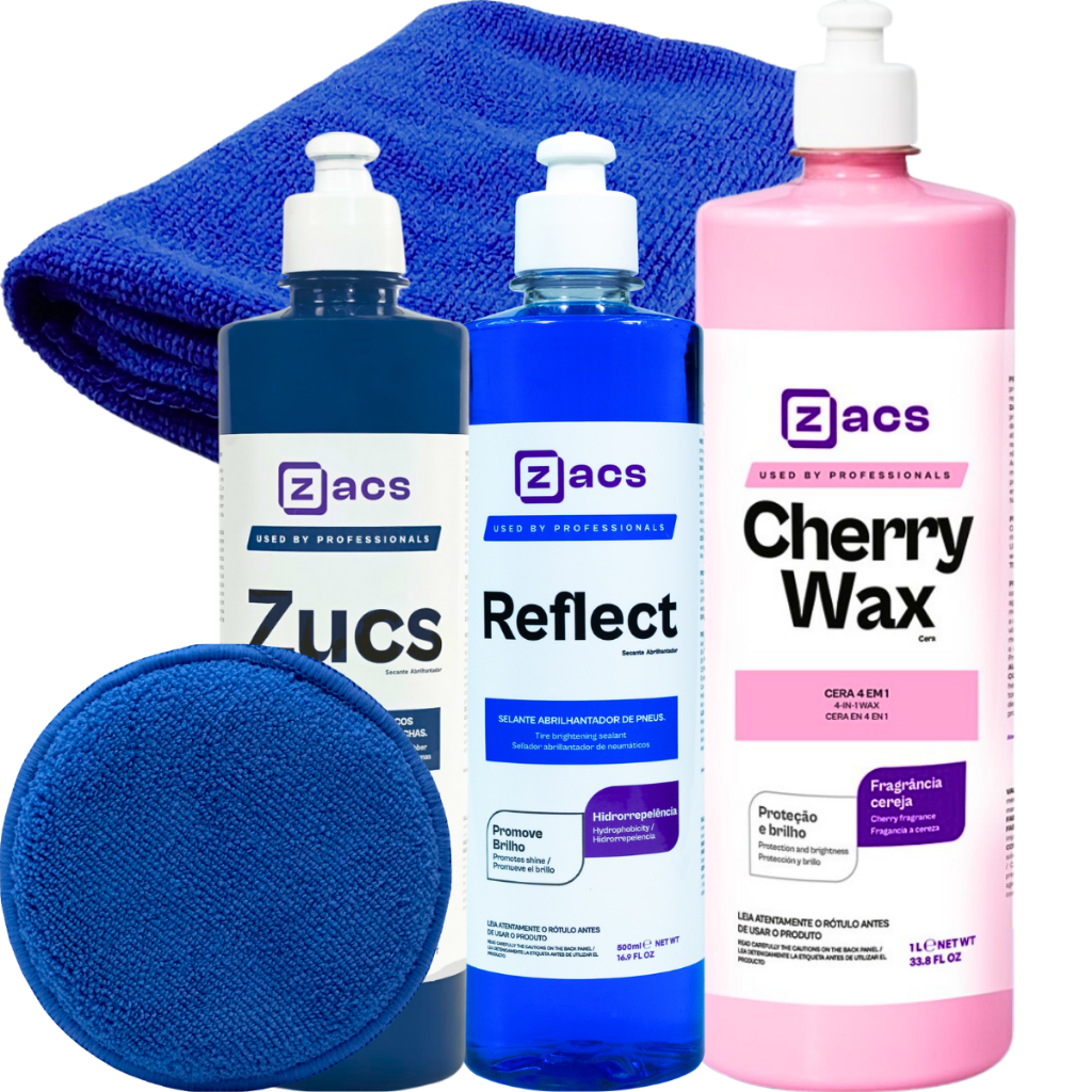 Cera 4 em 1 Limpadora Cherry Wax 1L Zacs Zucs Reflect 500ml