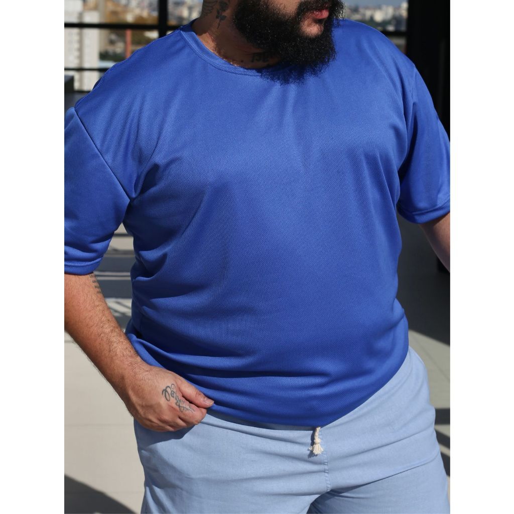 Kit 2 Peças - Camiseta Masculina Extra Grande Dry Fit - Academia, Praia, Passeio