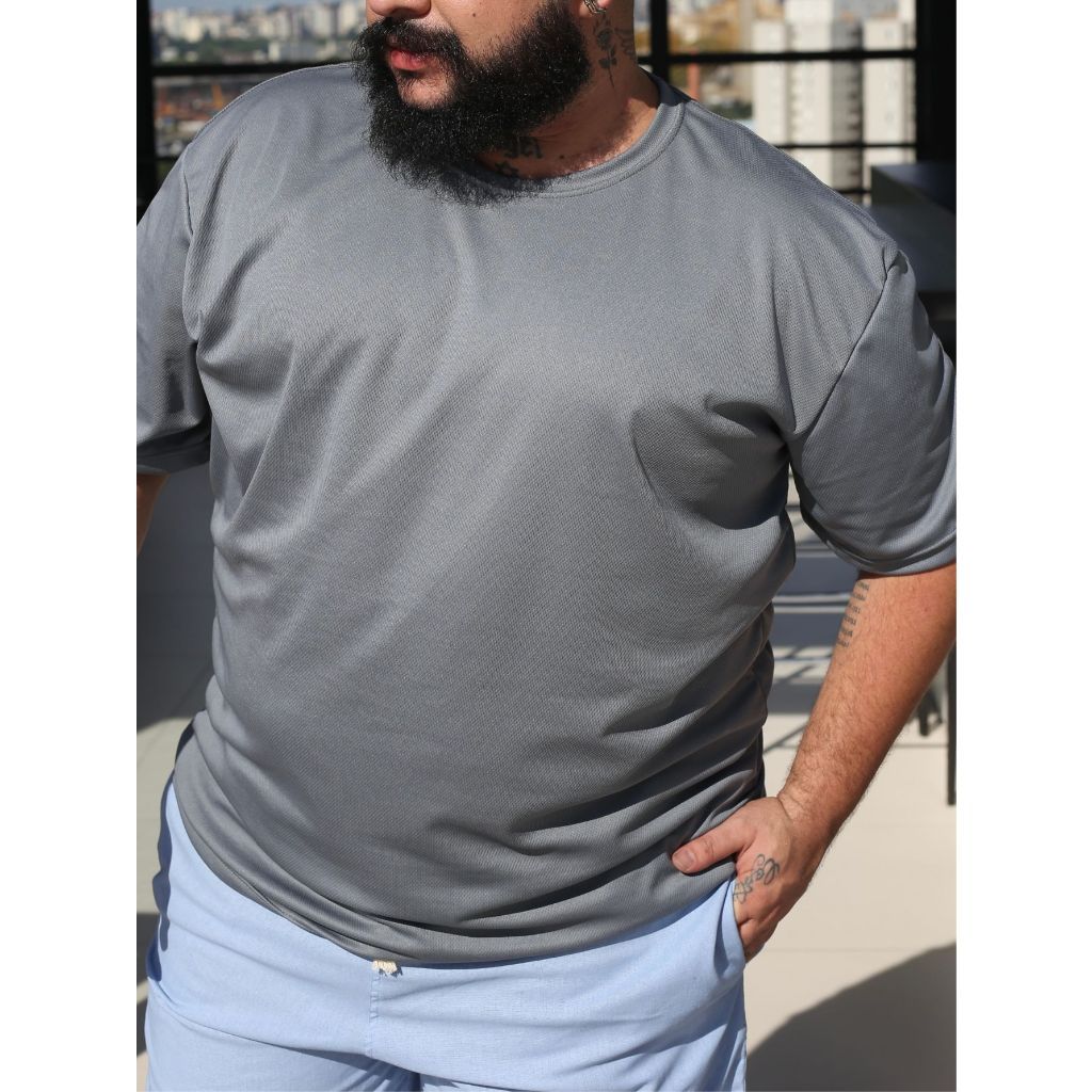 Camiseta Dry Fit Esportiva Plus Size Kit 3 Peças- G1,G2,G3,G4,G5