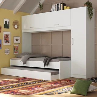 Bicama com Guarda-Roupa para colchão 88 x 188 cm Multimóveis FG2691 Branca