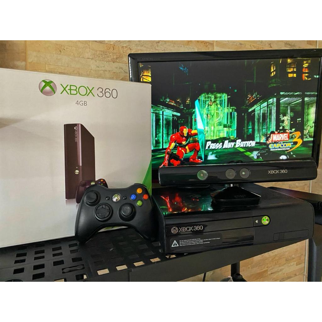 Microsoft Xbox 360 + Kinect Slim 4GB Standard cor matte black