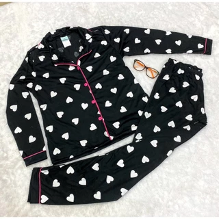 Pijama longo americano blogueirinha calça e blusa manga longa botão pós operatório inverno/outono