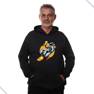 Moletom Masculino Astronauta Foguete Cerveja Ceva lua Céu