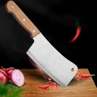 Cutelo Profissional 7 8 10 Pol Aço Inox Cabo Madeira para Carne Churrasco Açougue Cozinha