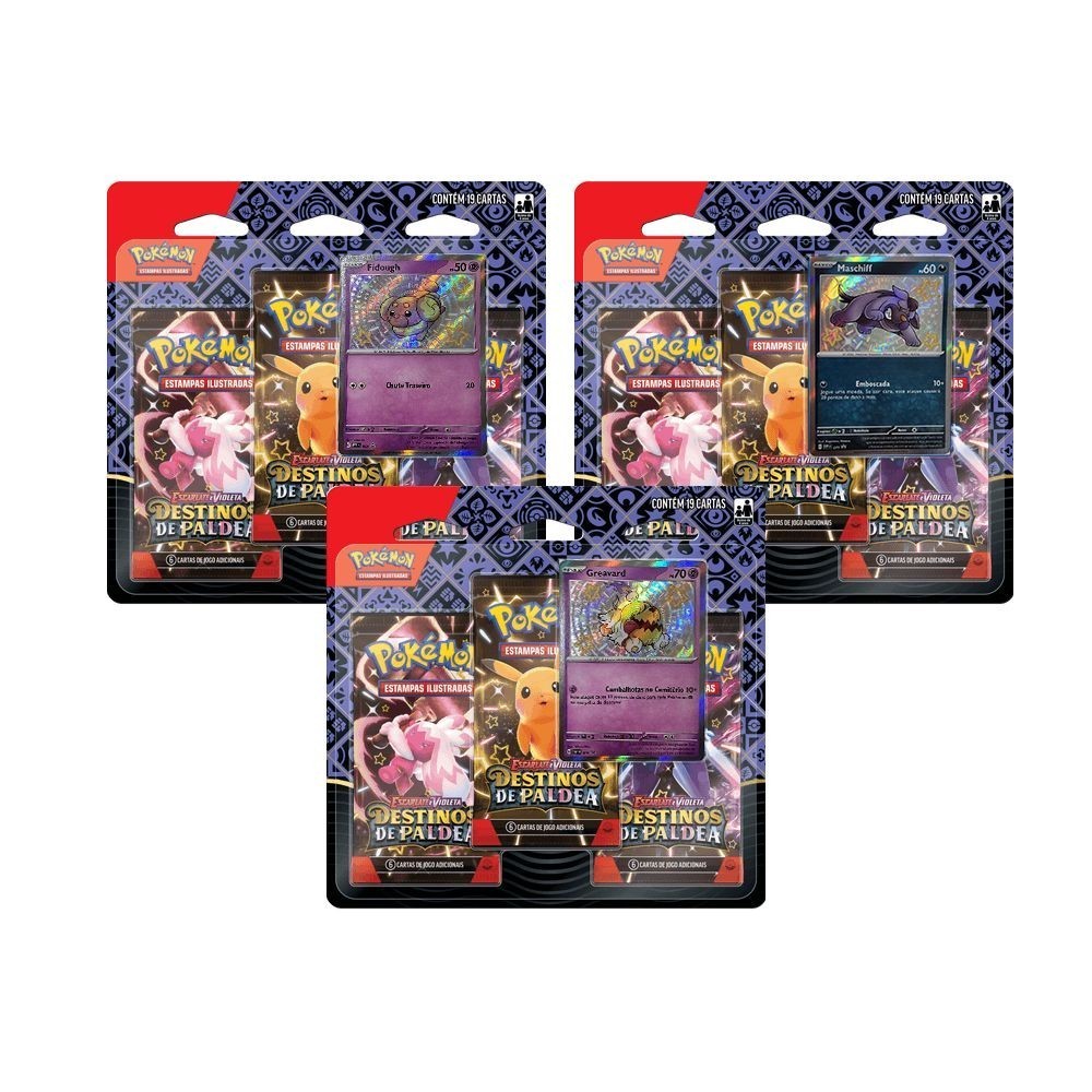 Kit 3 Blister Triplo Escarlate E Violeta Destinos De Paldea