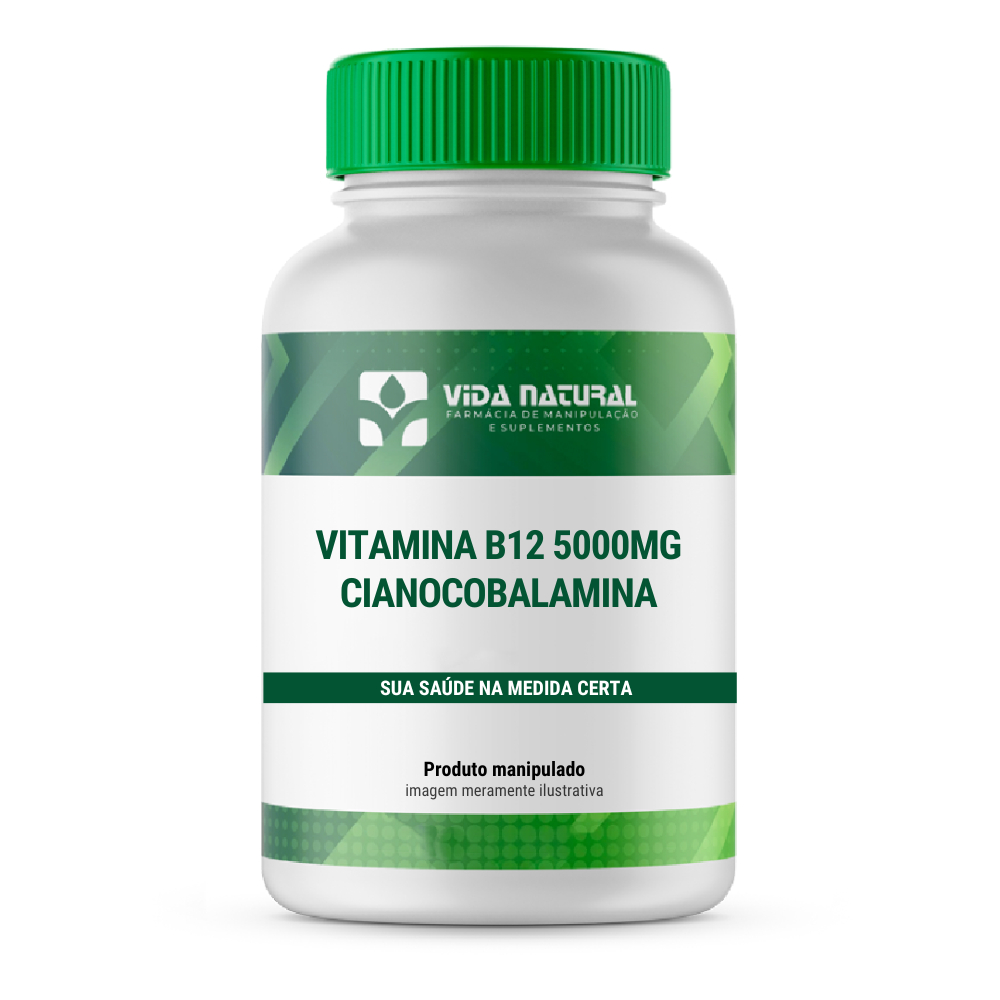 Vitamina B12 Cianocobalamina - 5000 mcg - 30 cápsulas | Shopee Brasil