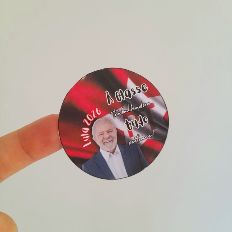 8 un. Adesivo Lula PT 2026 resistente à água À classe trabalhadora tudo pertence