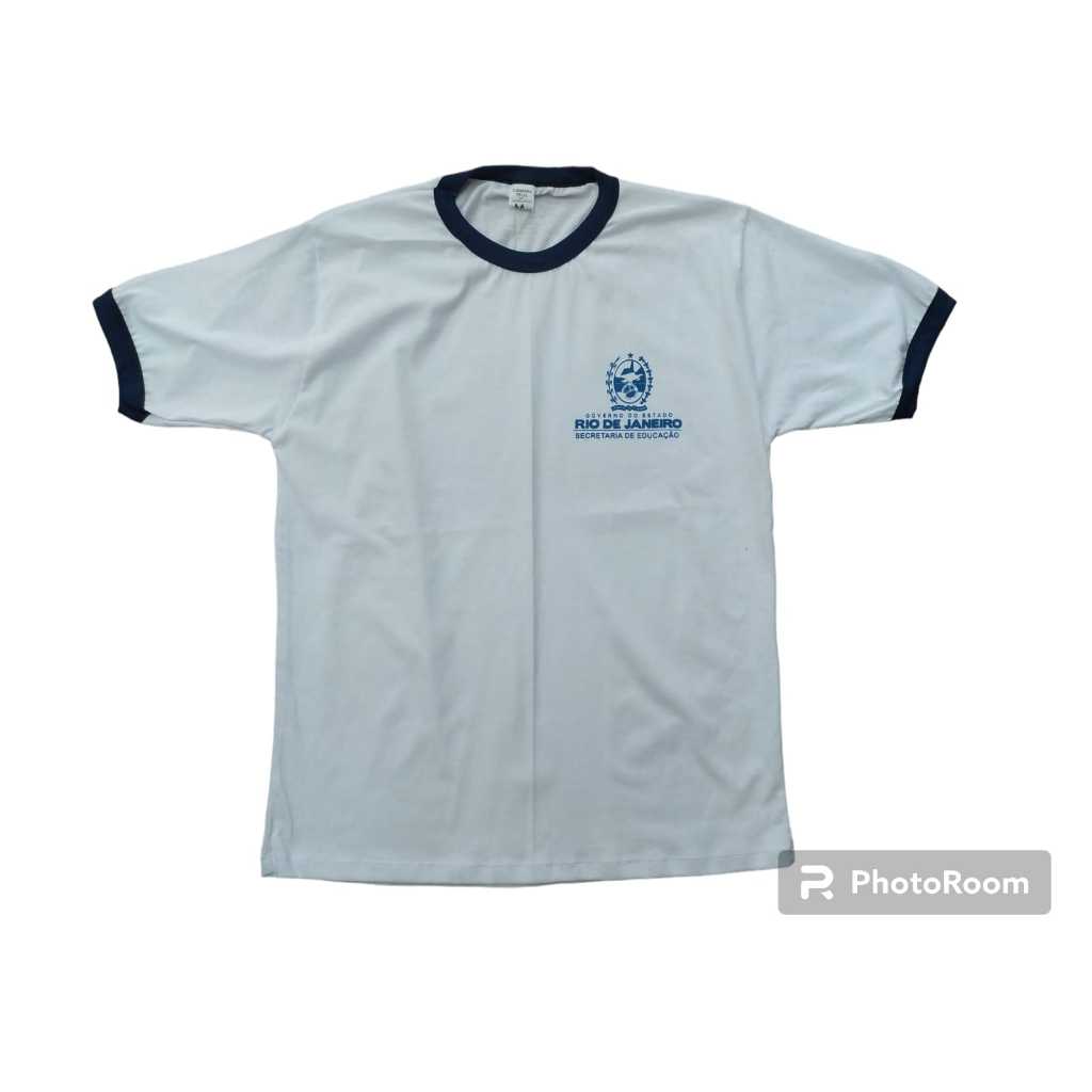 Camisa Escolar Estadual Ensino Médio Escola Pública Adulto com Manga ...