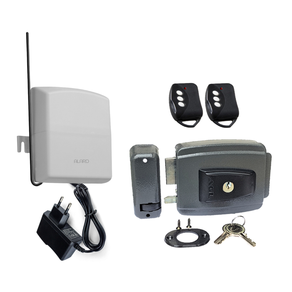 Kit Fechadura AGL-inha + Receptor 433 Mhz + Controles + Fonte 12V - Abre Fechadura a Distância