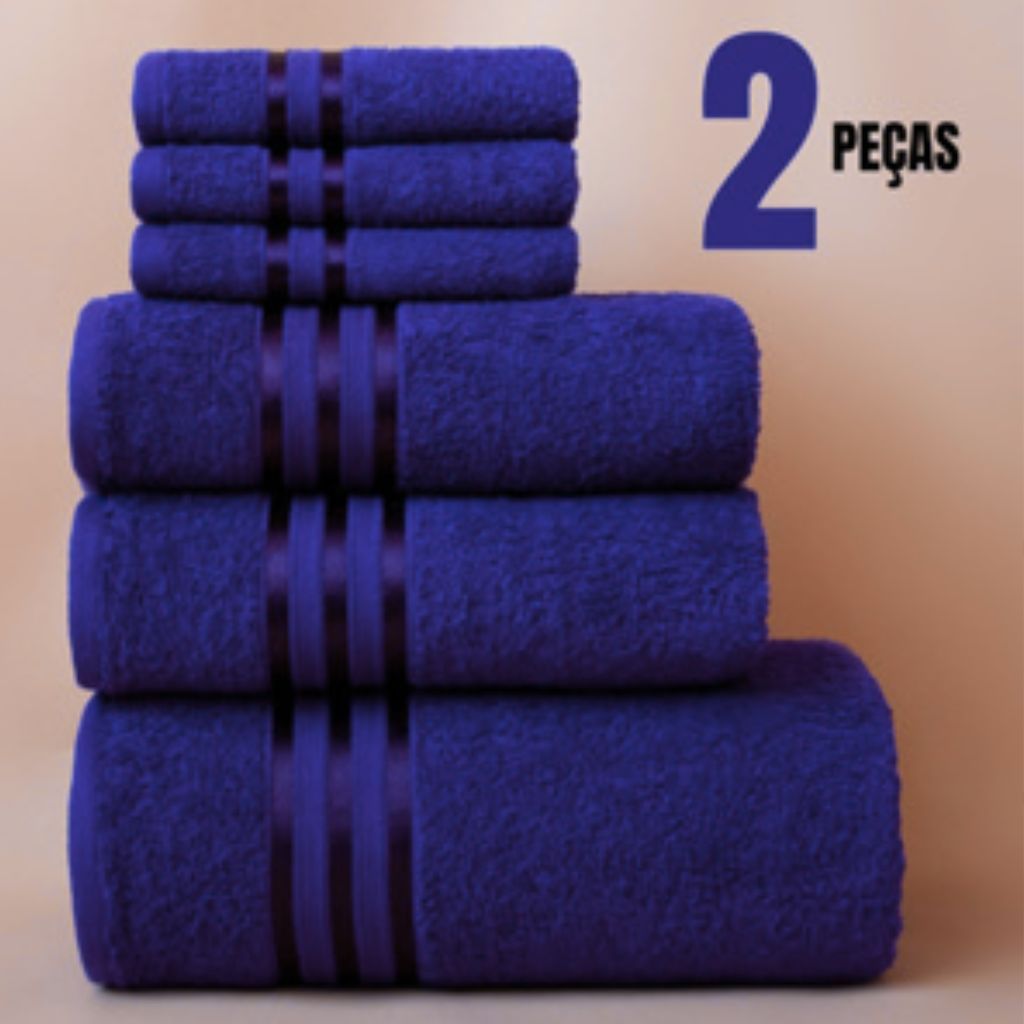 KIT 2 Toalhas - Banho e Rosto Grande Macia 100% Algodão Seca Rápido Ótima Absorção