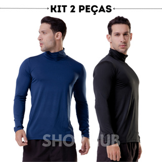 Kit 2 Camisa térmica Gola Alta com proteção UV - 2 Marinho / P