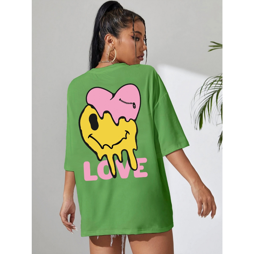 Camiseta Barata Moderna Oversized Feminina Estilo Mulher Tumblr