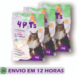 Kit 3 Areias Higiênicas Biodegradável Para Gatos Lov 4 Pets 4kg