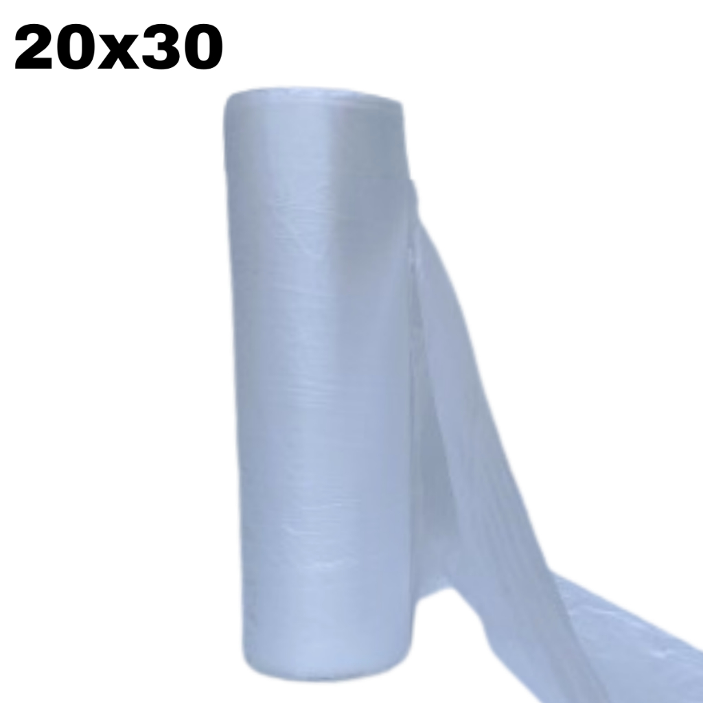 Bobina Sacos Plásticos Picotado 20x30 c/500 pacotes Fundo Reto Transparente