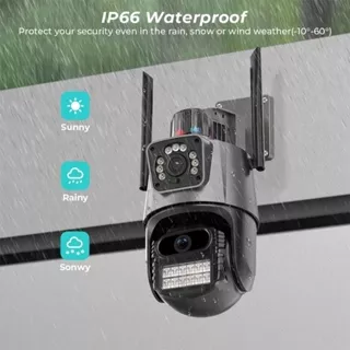 Câmera Wi-fi 4k 6mp Tela Dupla Visão Noturna Luz De Polícia ICSEE
