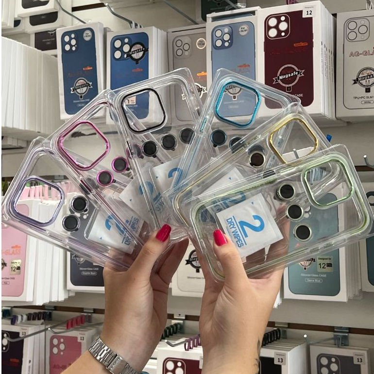 Capa de Celular Com Pelicula de Lente Com Detalhe metalizado Para iPHONE 13/ 13 PRO/ 13 PRO MAX De Otima Qualidade Lindas Cores Disponíveis
