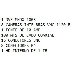 Kit 8 cameras de segurança VHC 1120 b completo hd 1 tb