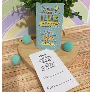 Cartão Tag Feliz Aniversário - Pronta entrega - 25/50/100 unidades