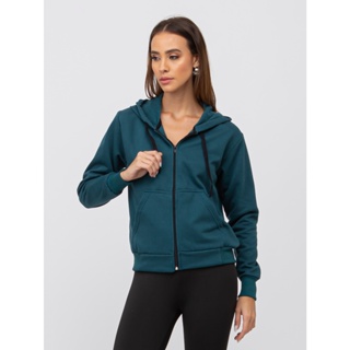 Blusa Moletom Feminina Flanelada | Inverno | Aberta com ziper Forrada Capuz Agasalho de Frio