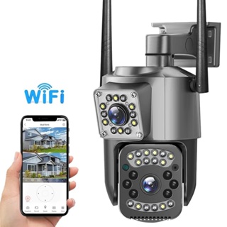 [Novo Modelo] Câmera de Segurança 2 em 1, Camera Fixa + Móvel, Zoom, Visão Noturna e Resistente a Água