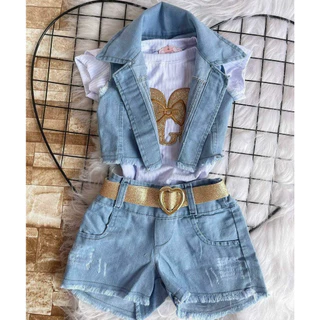 Roupa infantil menina blogueirinha 4 peças Tam 2 A 8 ANOS