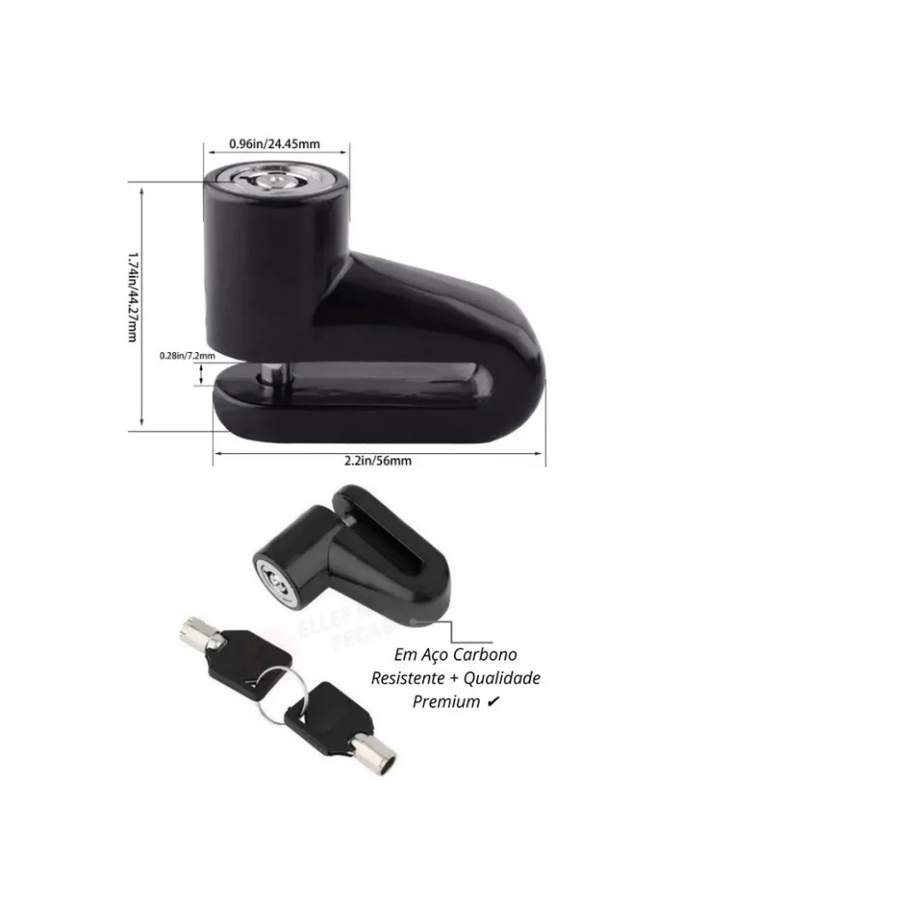 GLOBAL-LOCK Disco Antifurto Con Chiave Disco E Custodia CLASSIC