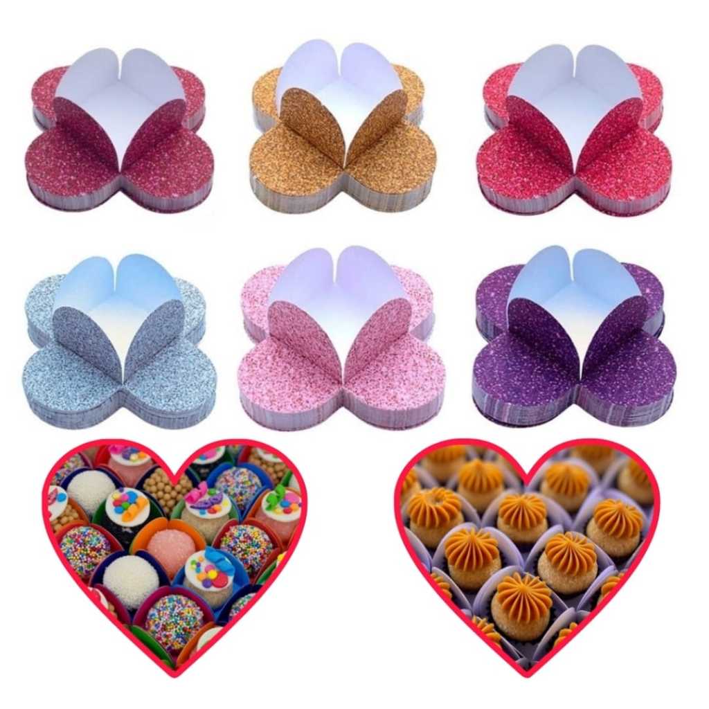 FORMA 4 PÉTALAS GLITTER DOCES-BRIGADEIROS-FESTA