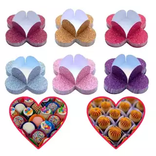 FORMA 4 PÉTALAS GLITTER DOCES-BRIGADEIROS-FESTA