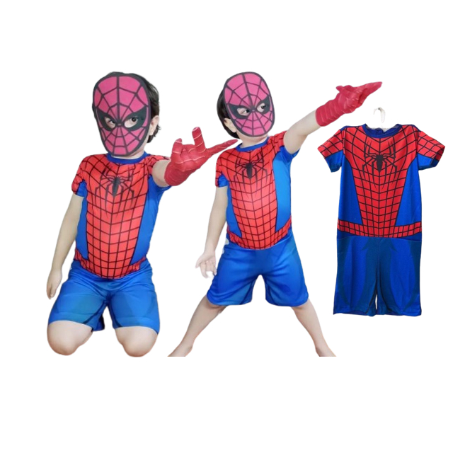 Roupa Fantasia Homem Aranha (Spiderman) Infantil Heróis Com Máscara