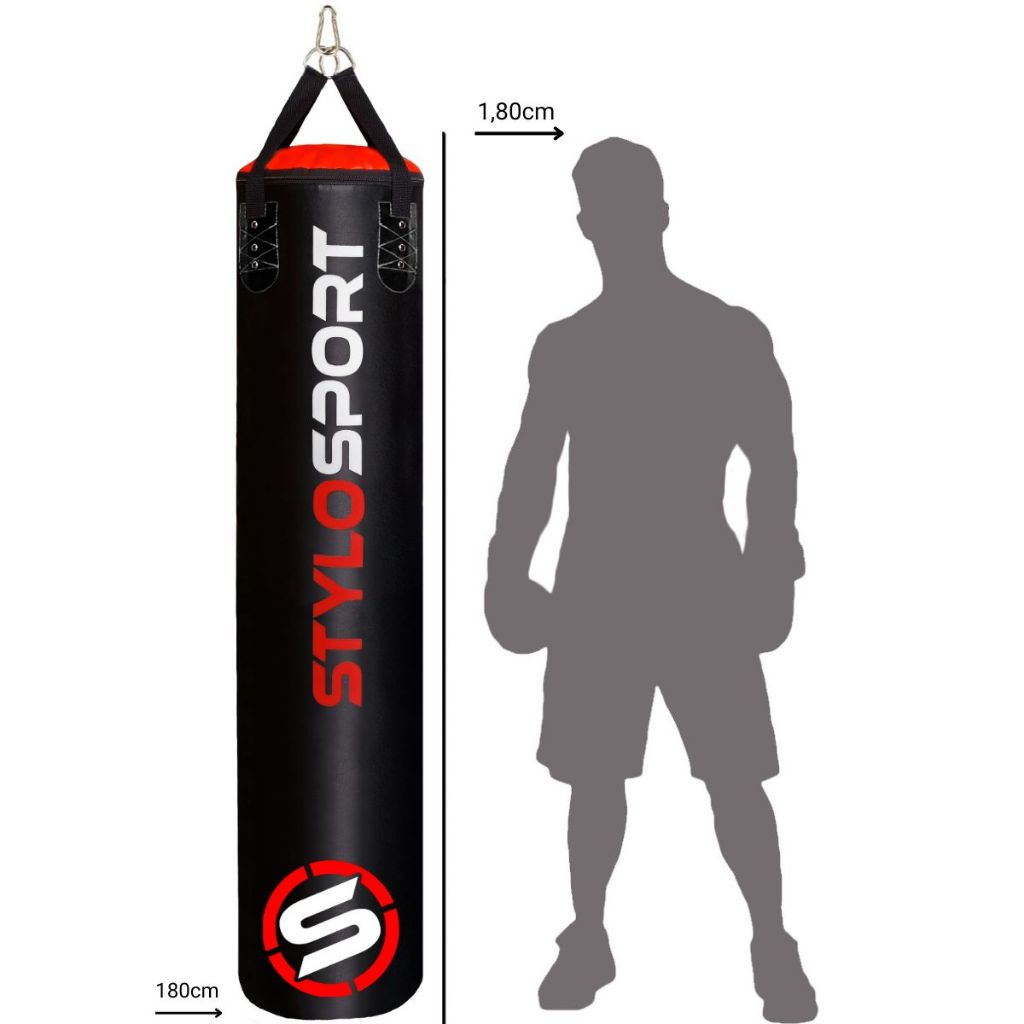 Saco de Pancada Profissional 180cm Boxe Treinamento Academia Stylo ...