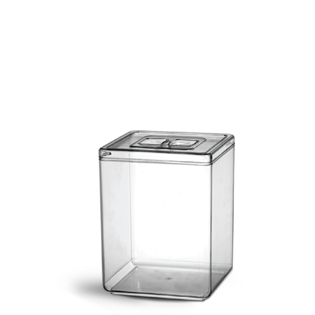 Pote Quadrado Acrílico 10 Litros Pote Alimentos Mantimentos Transparente