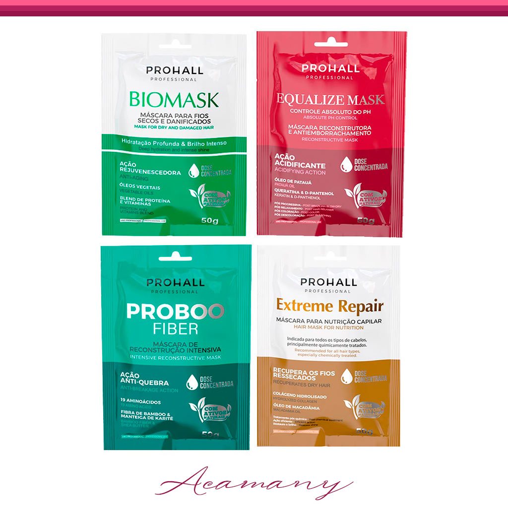 Máscara Prohall Extreme Repair / Proboo Fiber / Biomask / Equalize Mask ...