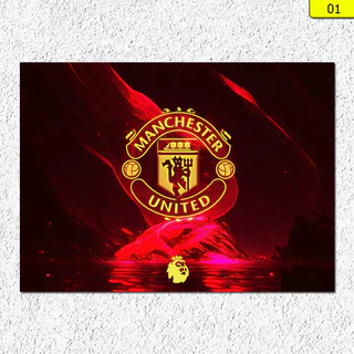Placa Decorativa Quadro Futebol Time Manchester United - Tamanho 20x28cm Com Fita Dupla Face