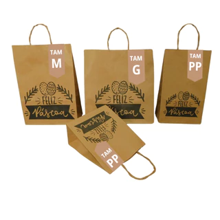 Sacola Pascoa Papel (Personalizado Tema Pascoa) 50 Unidades em Oferta na Shopee
