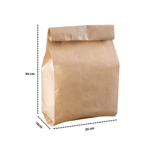 100 Sacos Kraft 34x24x14 Embalagem Lisa Para Delivery 10kg