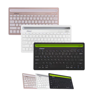 Teclado Sem Fio Bluetooth Suporte Para Tablet Celular Slim Ultra Fino Super Fino Alumínio Com Chave Seletora de Canal