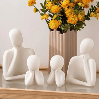 Estatuas de Família de 3 Gesso Abstratas Nórdico Minimalista Decoração para Casa escritório Escultura em Oferta na Shopee