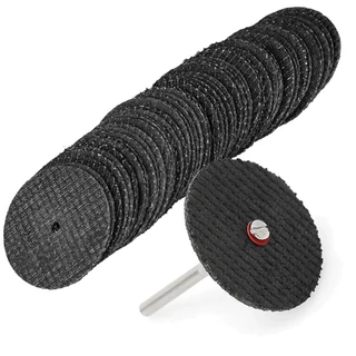 Kit 50 Discos de Corte Reforçado 32mm Fibra de Vidro com Haste para Micro Retíficas Padrão Dremel