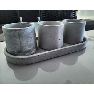 Centro de Mesa Trio com Vasos Redondo Doble com Base Elipse 28 cm TK MALEOGA