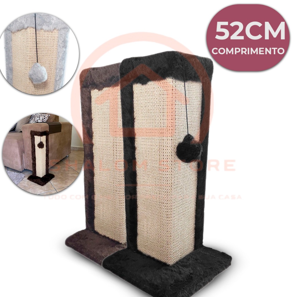 Arranhador Canto de Sofá Para Gato Felinos Premium Com Brinquedo Interativo