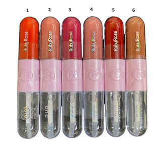 Duo Gloss e Batom Líquido com Efeito Matte e Resistente, Perfeito pro Verão em 6 cores- Ruby Rose- contém 9,6ml.