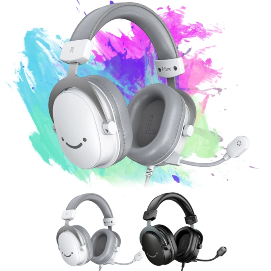 H9 FIFINE PRETO ou BRANCO Headset Gamer AmpliGame com Microfone