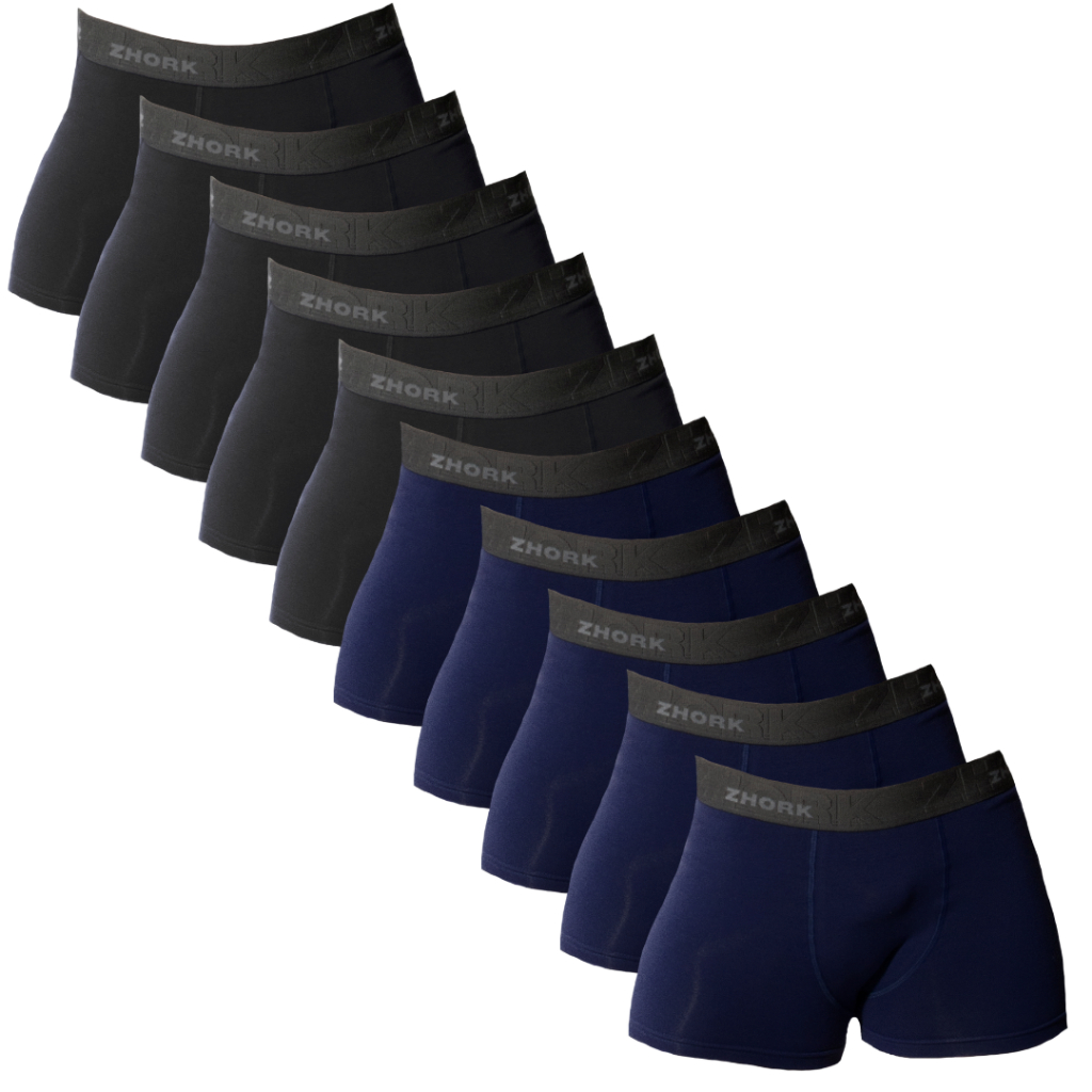 Kit com 10 Cuecas Boxer Box em Microfibra Premium