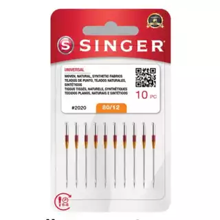 Agulha SINGER 10 unidades Máquina Doméstica Universal - Tecidos Algodão Blister
