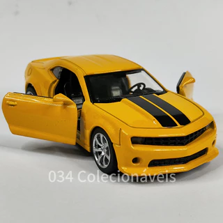 Miniatura Carrinho de Coleção de Ferro Camaro Amarelo 13cm Escala 1/32 Amarelo