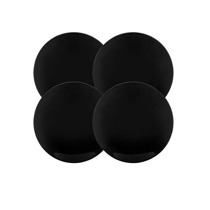 Kit 04 Pratos de Barro Preto 25cm