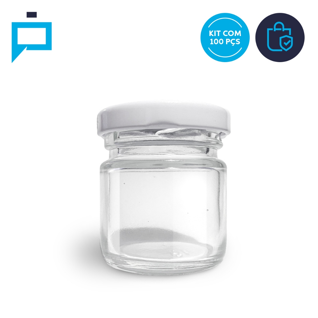 100 Potinho De Vidro Geleinha/Papinha 40 ml Lembrancinhas
