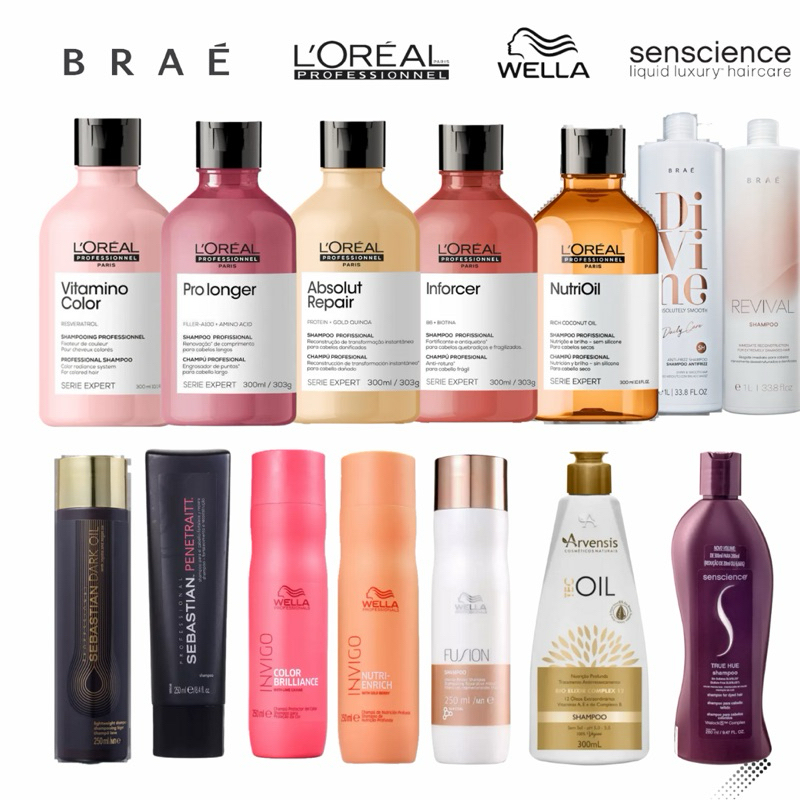 Shampoo (Wella, Loreal, Brae, Senscience) 200 mL | Shopee Brasil