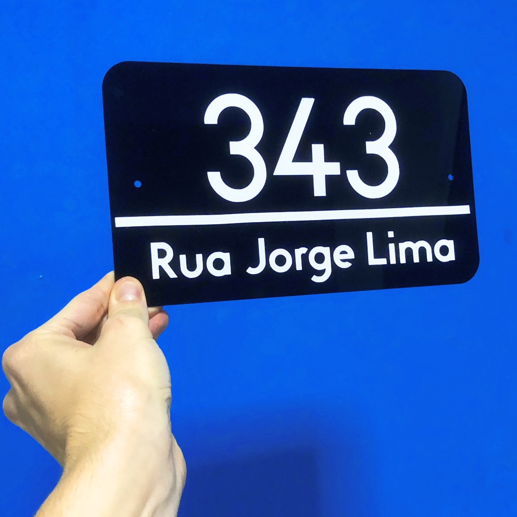 Placa Acrílico - Nome da Rua e Número da Casa - | Shopee Brasil
