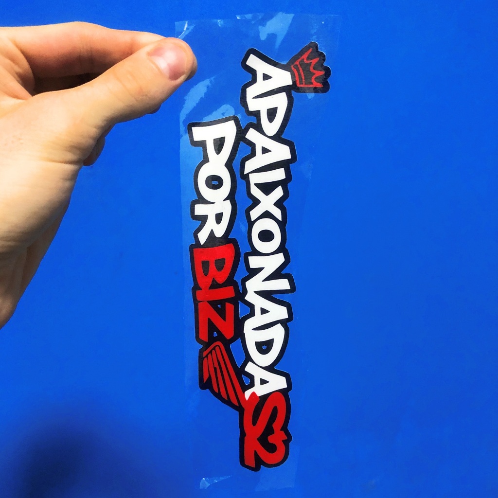 Adesivo Vinil "Apaixonada por Biz" Vermelha para colar em Motos Carros